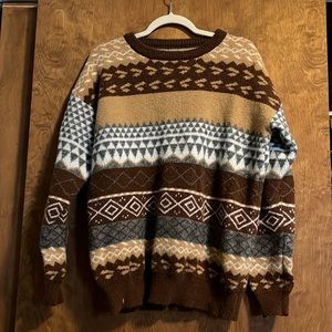 Brown designed crew neck sweater